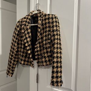 House of Harlow 1960 Black and Tan Checkered Blazer